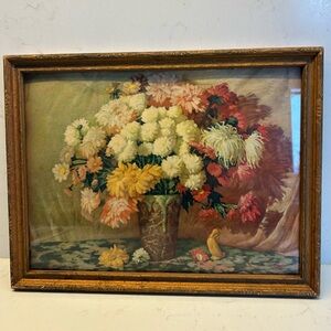 Vintage Floral Still Life Framed Art Print 
13.5 w x 10 h in framed